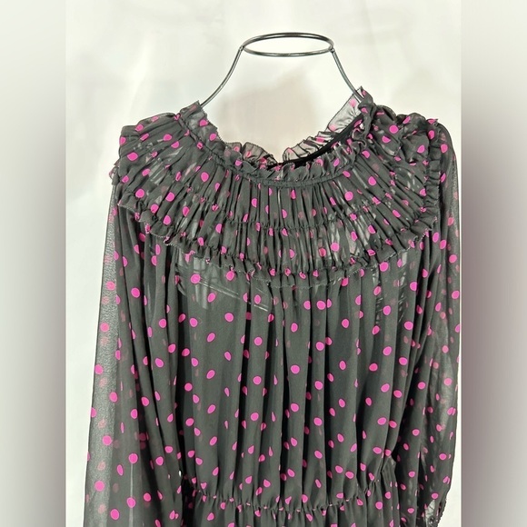 Ann Taylor pink polka dot sheer dress size 12 - Picture 3 of 9